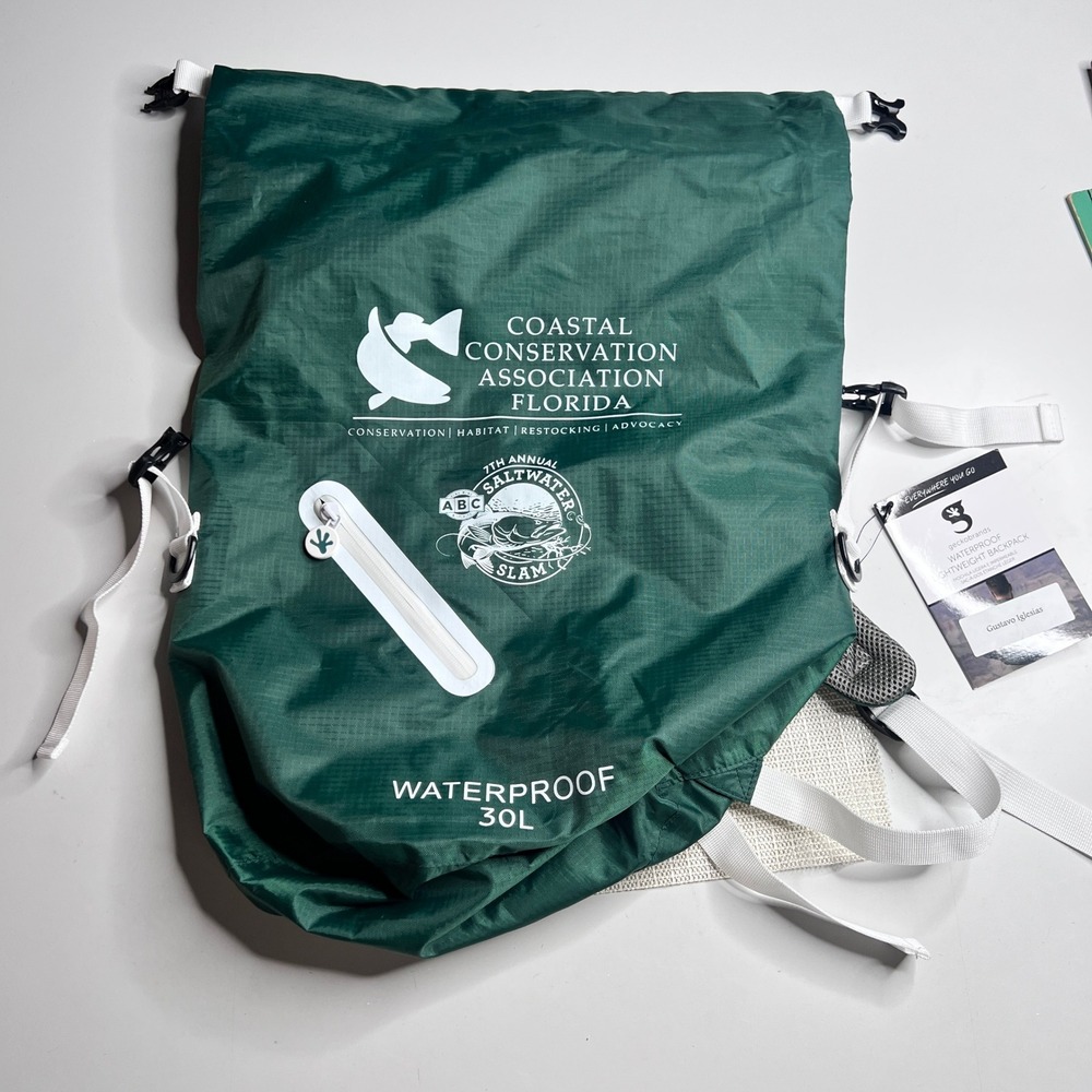 Geckobrands Waterproof 30L Backpack CCA Florida Saltwater Slam Green CGWP-2868SM